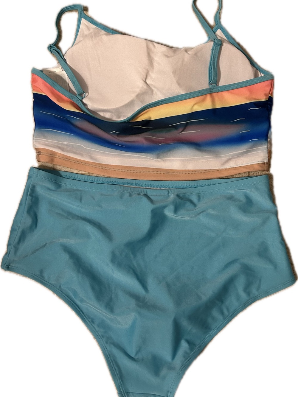 Disney Wonen’s Blue Peach Ombre Minnie Mouse Two-Piece Swim Set - Picture 2 of 6